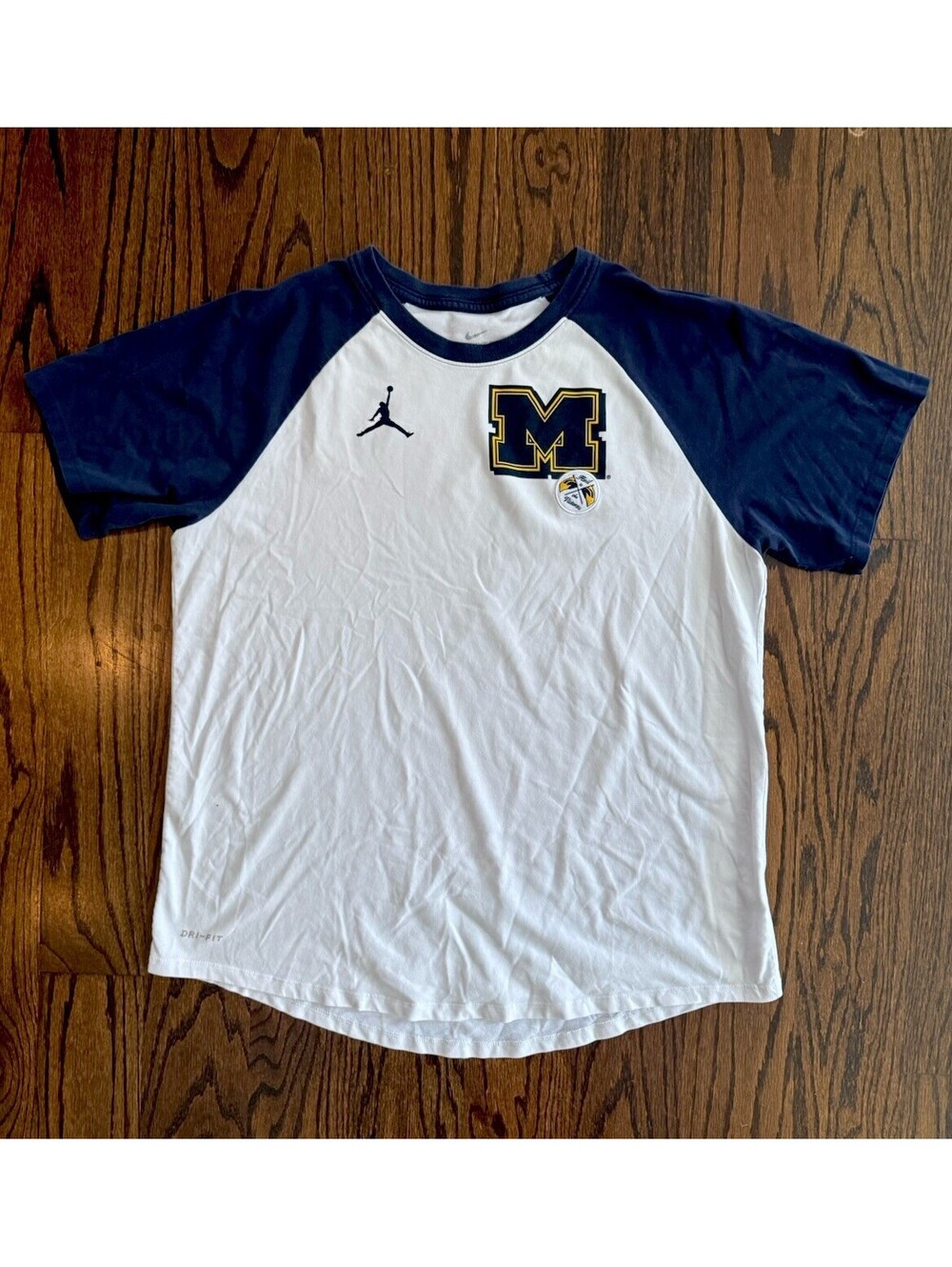 Nike Jordan Michigan Wolverines Dri-FIT Raglan T-Shirt Men’s L NCAA